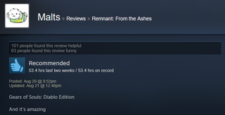 Illustration for article titled Remnant: From The Ashes, As Told By Steam Reviews